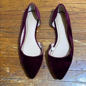 Burgundy flats